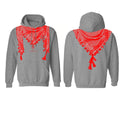 ROOTED HOODIE GRAY/RED